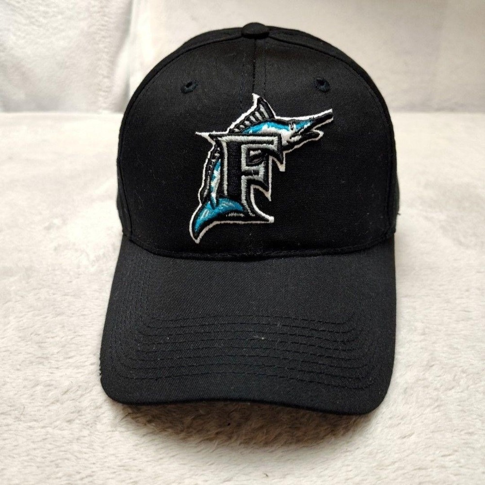 Vintage Florida Marlins Hat‎ Cap Snap Back Mens Black Y2K MLB Baseball Marlin
